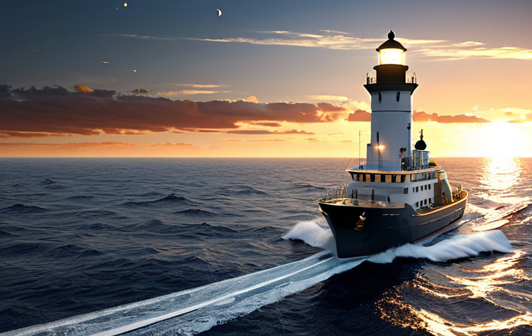 The Unwavering Strategic Compass:**
A sleek, modern ship sailing through a dynamic, slightly turbulent sea, with a prominent, glowing compass on its deck pointing towards a clear, bright horizon. A beam of light from a lighthouse or a guiding star illuminates the path ahead, suggesting clarity and direction. The ship's crew (diverse and collaborative) is working in unison, symbolizing cohesive decision-making guided by shared principles. Emphasize a sense of purpose and foresight.
**