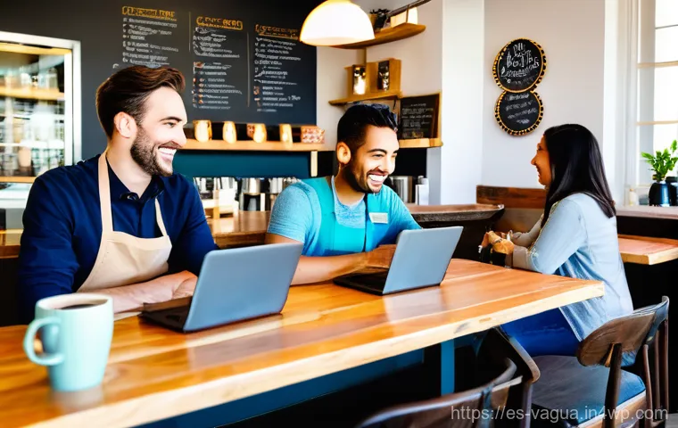 핵심 가치 관리의 지속 가능성 - Image Prompt 1: The Authentic Heart of a Community Café**