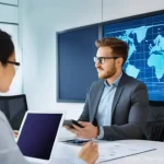 핵심 가치 정립을 위한 데이터 분석 기법 - **Prompt:** A diverse team of professional business analysts, comprising men and women in their 30s ...