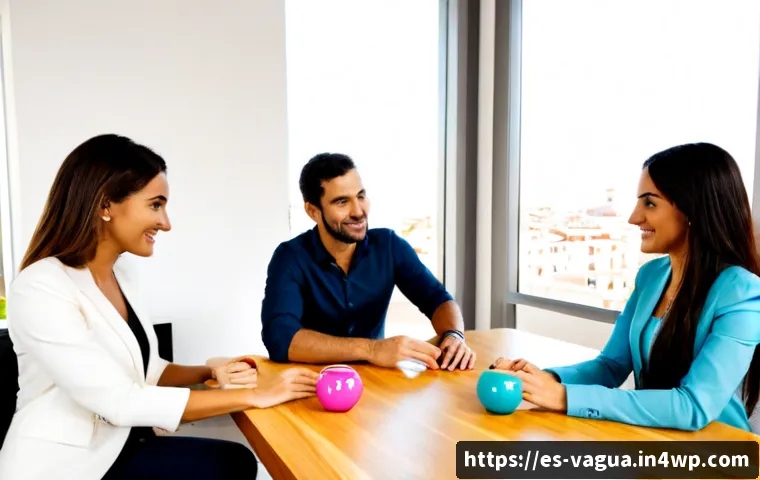 핵심 가치 명확화와 기업 이미지 - Photorealistic Spanish small-business team in a bright modern Madrid office, diverse professionals g...
